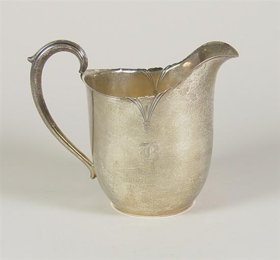 Appraisal: Sterling Arts Crafts Style Pitcher By Weidlich Sterling Company Monogrammed