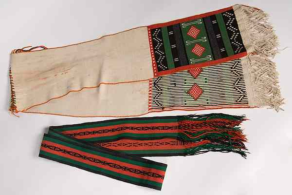 Appraisal: Hopi Dance Sashes lot of including a brocaded sash depicting