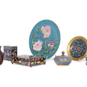 Appraisal: Seven Chinese and Japanese Cloisonn Enamel Wares comprising two plates