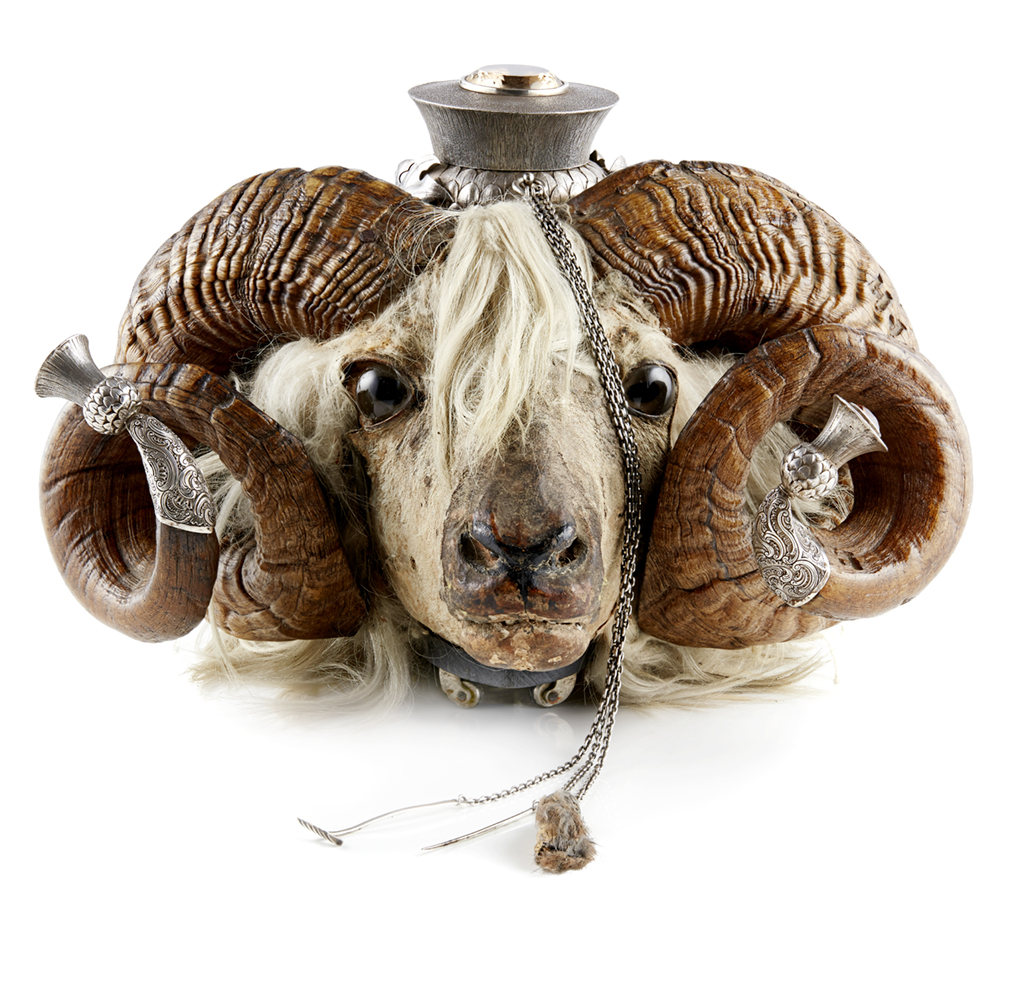 Appraisal: A VICTORIAN RAMS HEAD SNUFF MULL HENRY W DEE LONDON