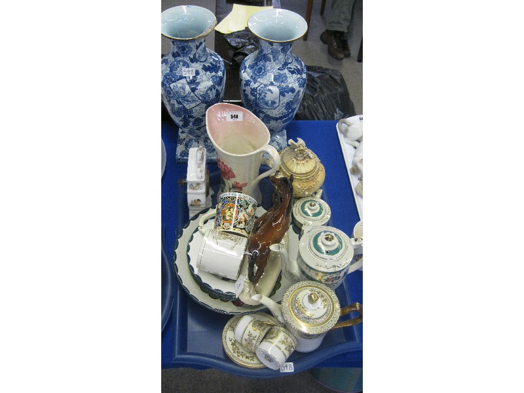 Appraisal: Tray lot comprising assorted ceramics - teawares commemorative ware etc