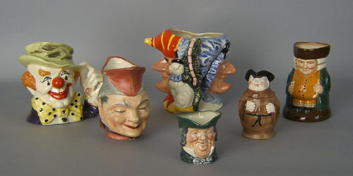 Appraisal: Six toby mugs mostly by Royal Doulton Punch and Judy