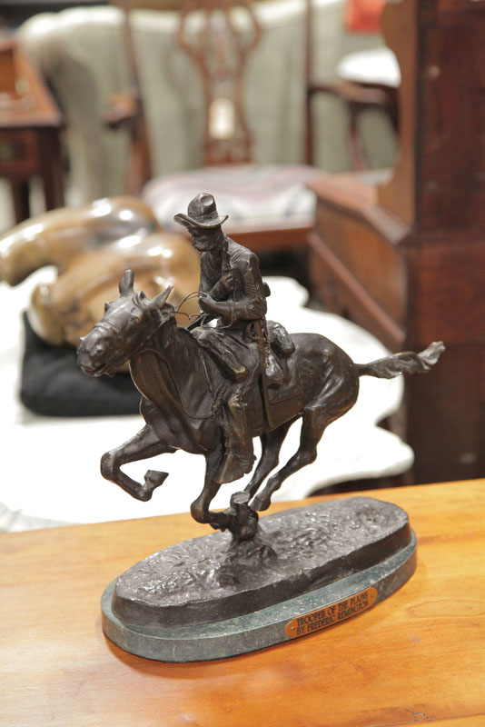 Appraisal: REMINGTON BRONZE RECAST ''Trooper of the Plains'' Depicting a charging