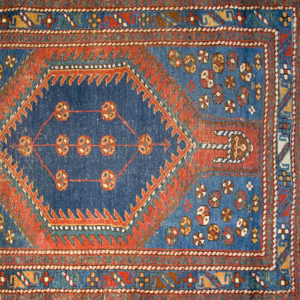 Appraisal: Karabagh Runner Southwest Caucasus Circa Three polychrome hexagonal medallions on