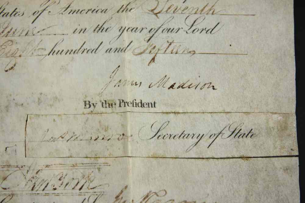 Appraisal: SHIPS PASSAGE W TWO PRESIDENTIAL AUTOGRAPHS - Ship of Virginia