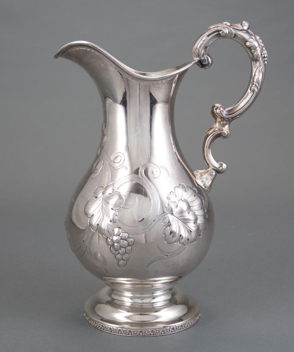 Appraisal: Kentucky Coin Silver Repousse Water Pitcher S S Cutler Co