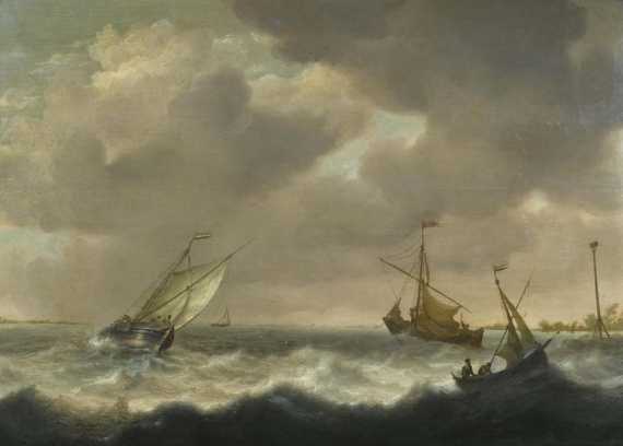 Appraisal: DIEST WILLEM VAN Haar before - after Marine Oil on