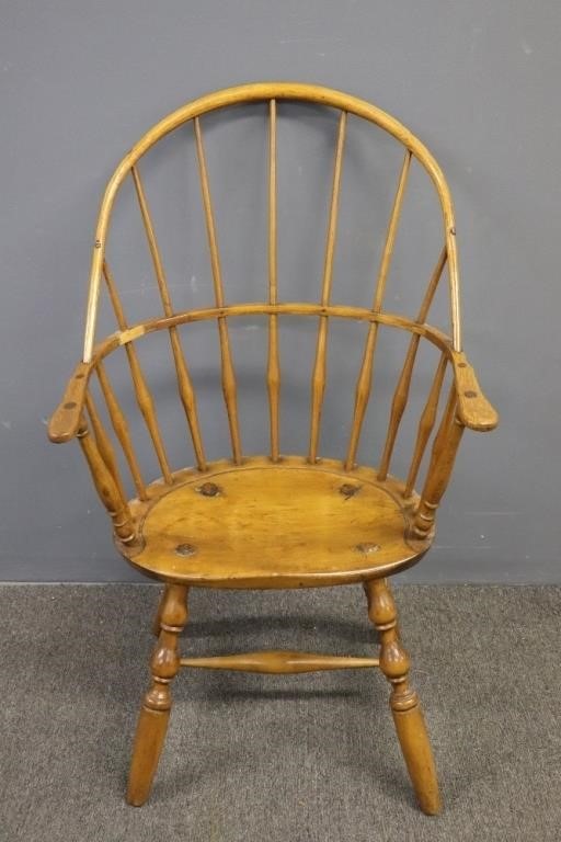 Appraisal: Windsor sack back armchair early th c h x seat