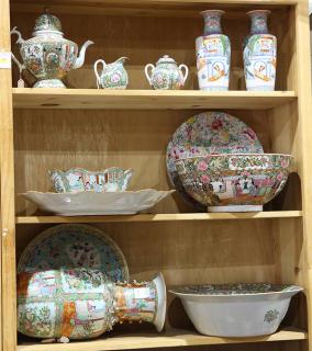 Appraisal: Group of Chinese Rose Medallion Porcelain lot of Three shelves