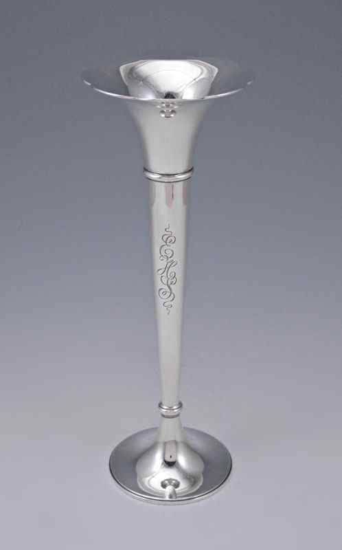 Appraisal: TIFFANY CO STERLING BUD VASE Weighted sterling bud vase with