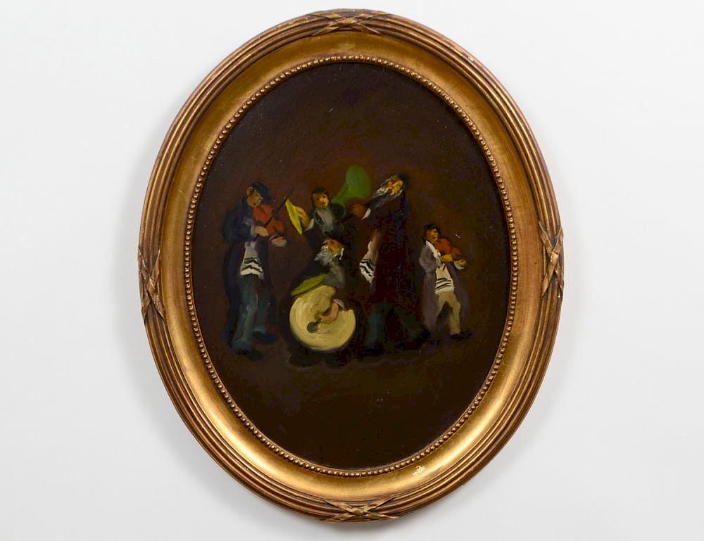 Appraisal: ATTRIBUTED TO MANE KATZ American Russian - The Klezmer Band