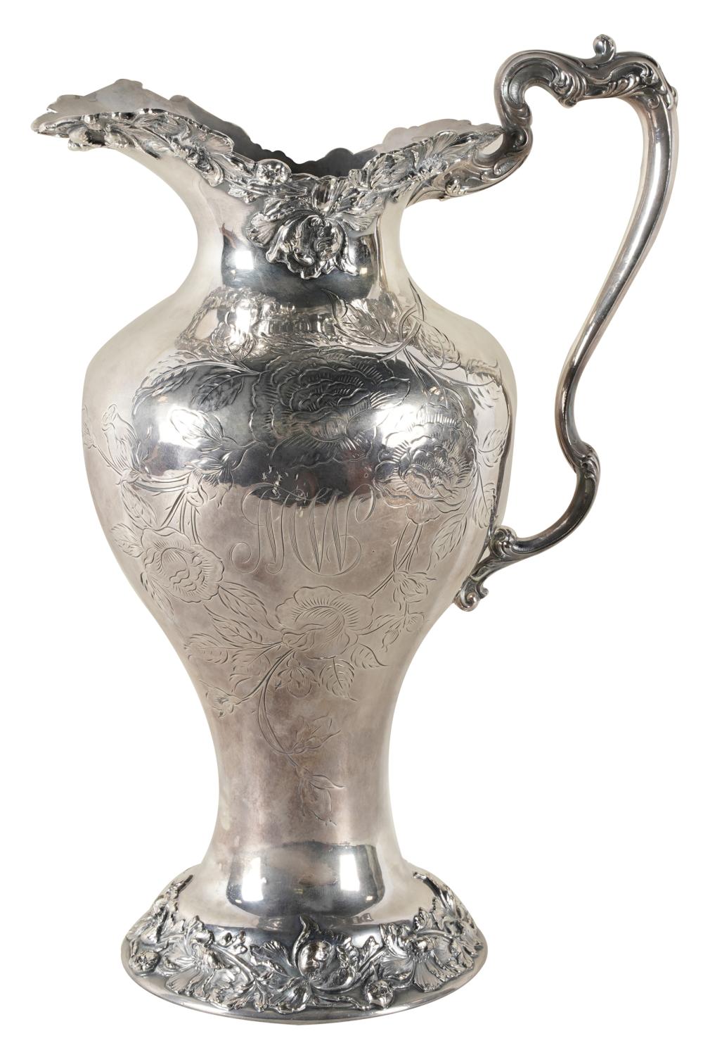 Appraisal: VICTORIAN SILVERPLATE PITCHERunmarked Condition scratches throughout inches wide inches high