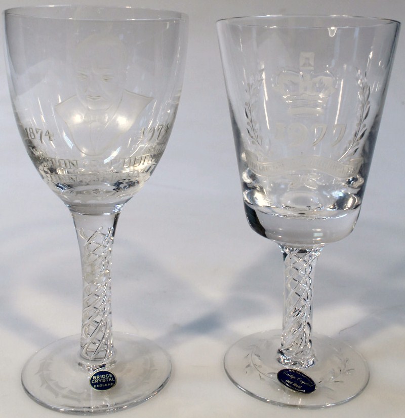 Appraisal: A limited edition Hawkins Winston Churchill Bridge crystal goblet with