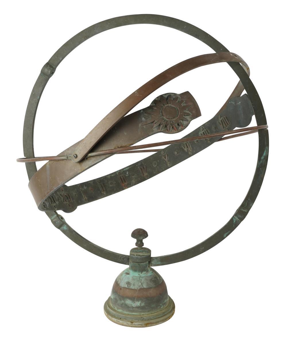 Appraisal: ARMILLARY SPHERE GARDEN ORNAMENTCondition oxidation throughout missing arrow inches diameter