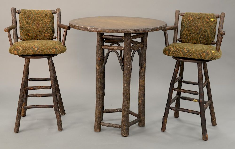 Appraisal: Old Hickory Shelbyville In high top table and two swivel