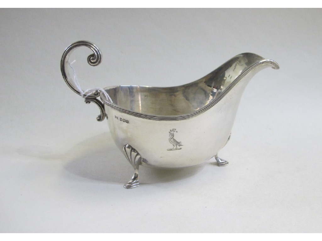 Appraisal: Silver sauceboat Sheffield