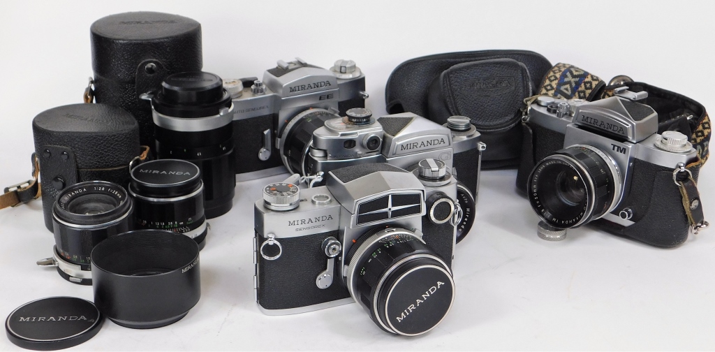 Appraisal: GROUP OF MIRANDA MM SLR CAMERAS Group of Miranda mm