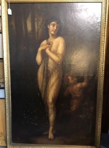 Appraisal: LATE TH CENTURY OIL ON CANVAS DEPICTING APARTIALLY DRESSED WOMAN