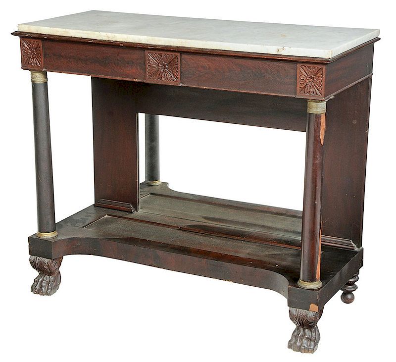 Appraisal: American Classical Marble Top Pier Table possibly Southern th century