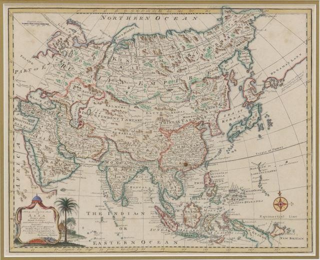 Appraisal: English framed and hand colored map of th c Asia