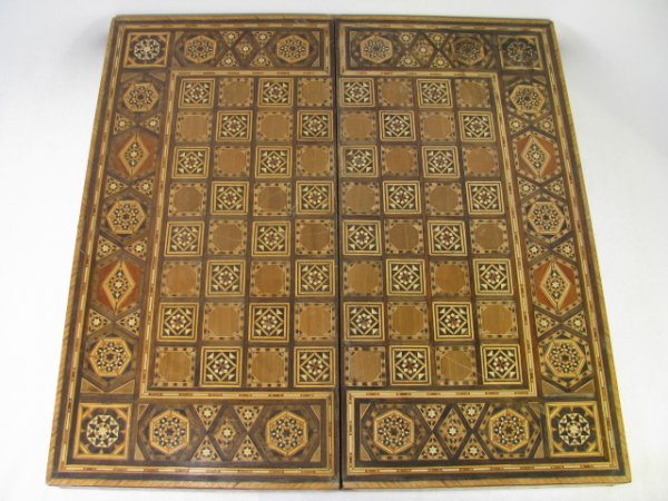 Appraisal: Indo Asian or Arabic Saudi wood inlay game board box