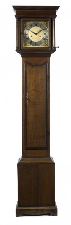 Appraisal: AN OAK LONGCASE CLOCK the brass dial signed on the