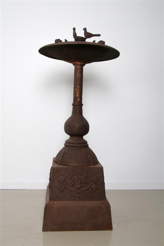 Appraisal: A Victorian Cast Iron Bird Bath Height inches