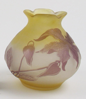 Appraisal: GALLE CAMEO GLASS VASE The pale yellow field shading to