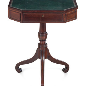 Appraisal: A Regency Style Mahogany Small Writing Table th Century stamped