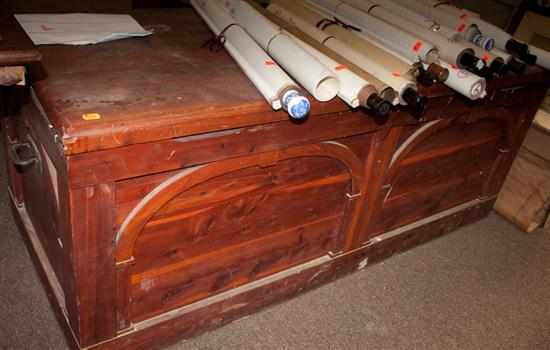 Appraisal: Pine cedar chest and smaller trunk Estimate - No condition