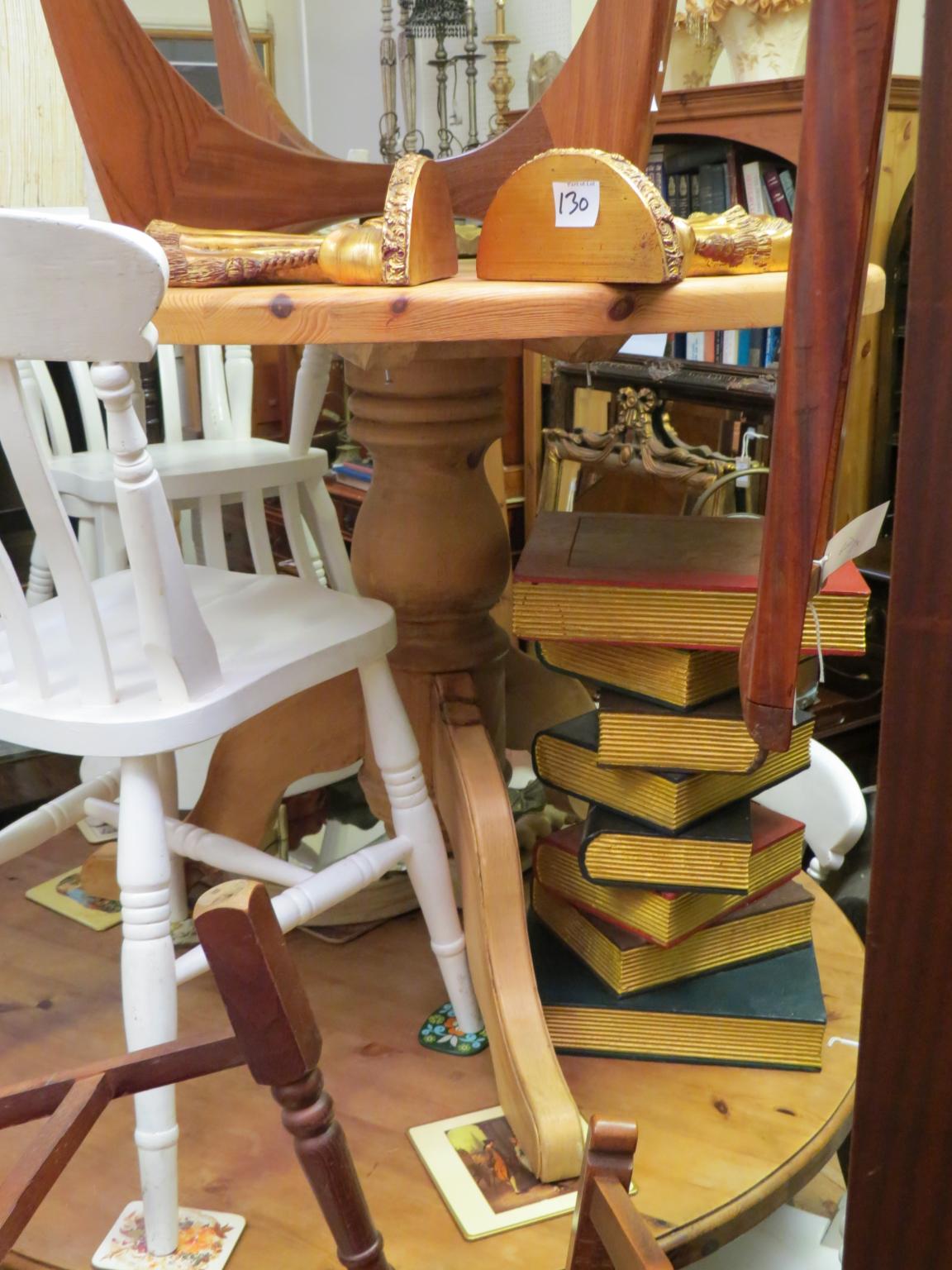 Appraisal: A pine breakfast table circular top on tripod pedestal stem