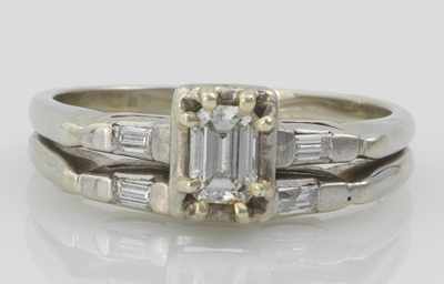 Appraisal: A Vintage Diamond Engagement Set k white gold ring set