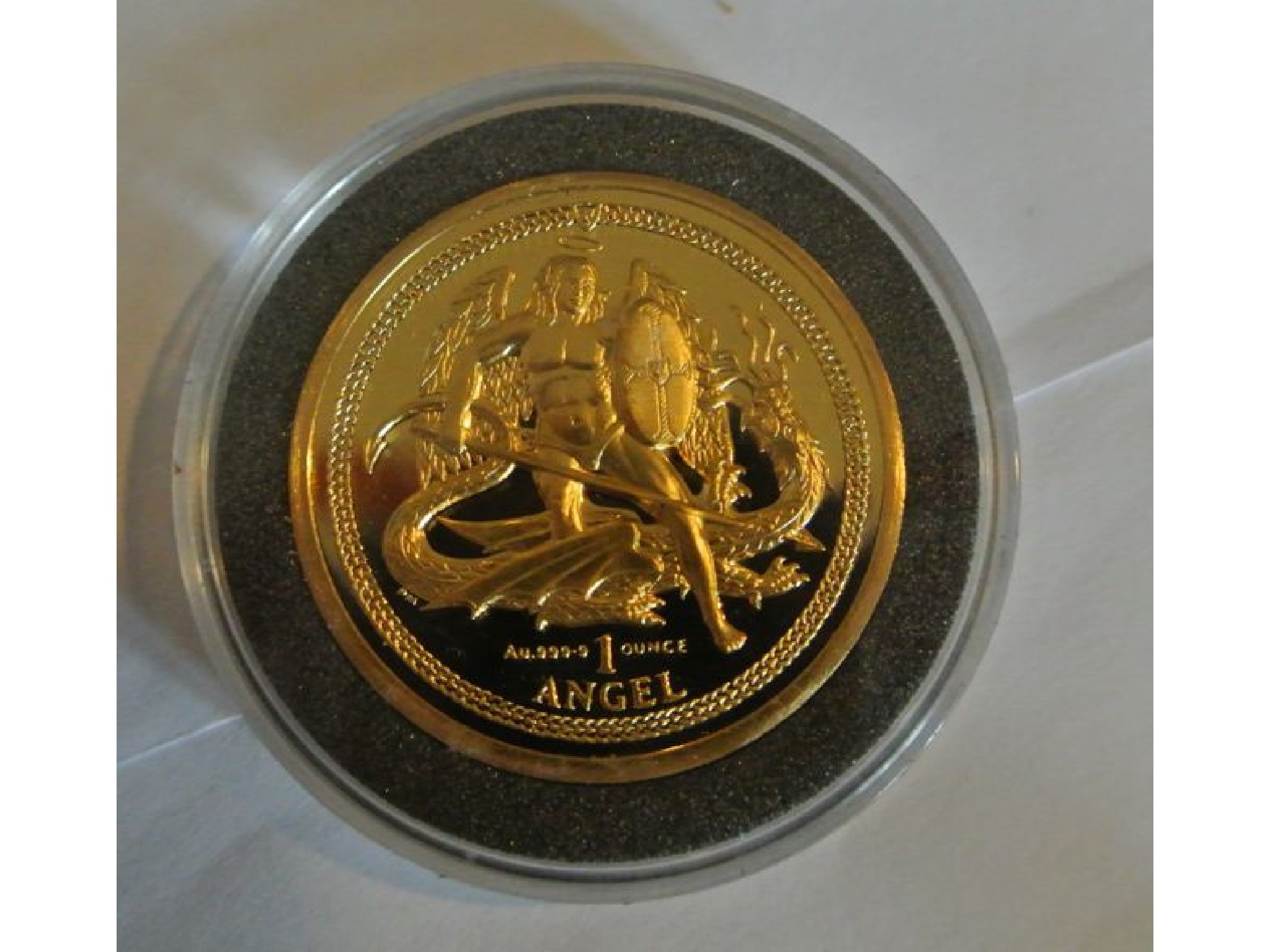 Appraisal: A Diamond Jubilee Oz ct Gold Angel Proof Coin fitted