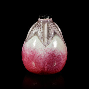 Appraisal: A Chinese Red Glazed Porcelain Egg Plant-Form Snuff Bottle TH