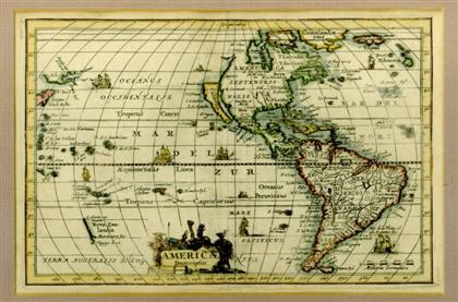 Appraisal: piece Hand-Colored Engraved Map Cluver Philipp America Descriptio Amsterdam x