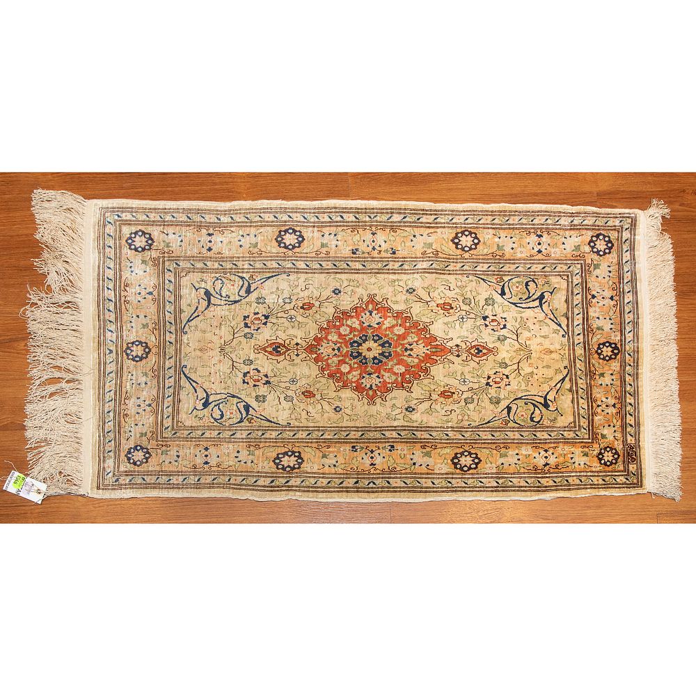 Appraisal: Silk Hereke Rug China x Third quarter- th century hand-knotted