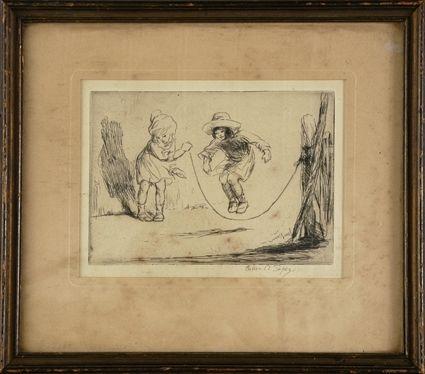 Appraisal: SOPER EILEEN SKIPPING Etching x image Framed and matted signed