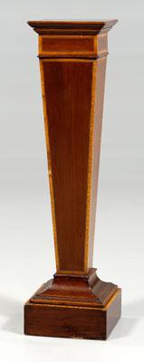 Appraisal: Edwardian inlaid mahogany pedestal figured mahogany with satinwood banding tapered