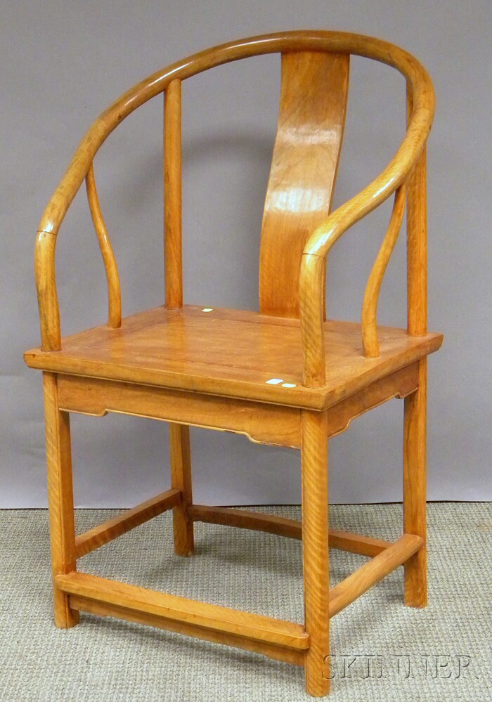 Appraisal: Chinese Hardwood Yoke-back Chair