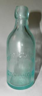 Appraisal: Soda bottle Soda- round aqua 'Fred Schorr Cincinnati O -