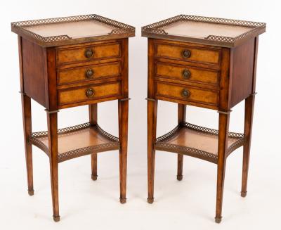 Appraisal: A pair of bedside tables by Jonathan Charles with three-quarter