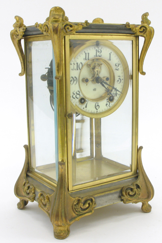 Appraisal: AN AMERICAN CRYSTAL REGULATOR MANTEL CLOCK having time and strike