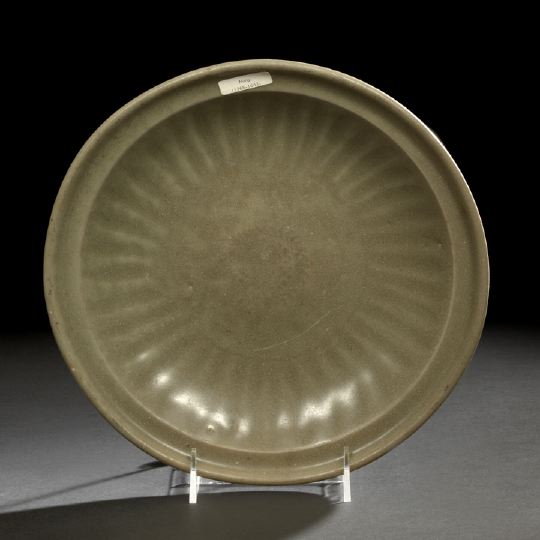 Appraisal: Good Chinese Molded Celadon Dish Ming Dynasty - the shallow