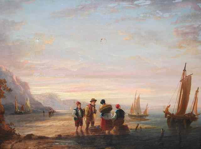 Appraisal: CIRCLE OF WILLIAM SHAYER - Fisher folk on the beach