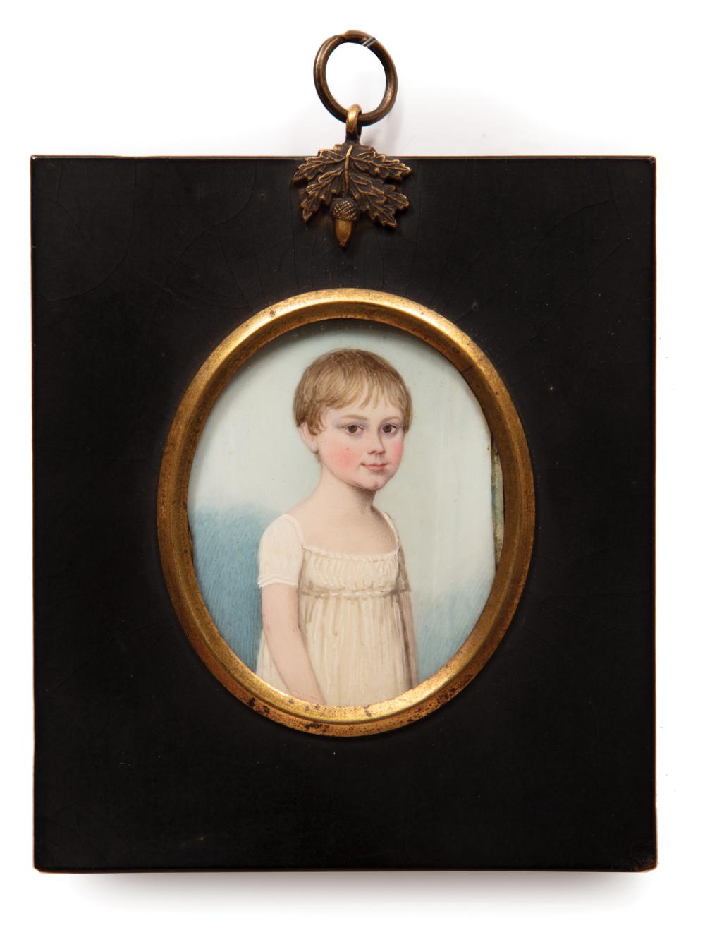 Appraisal: Portrait Pin and Miniature of Young Woman th c oil