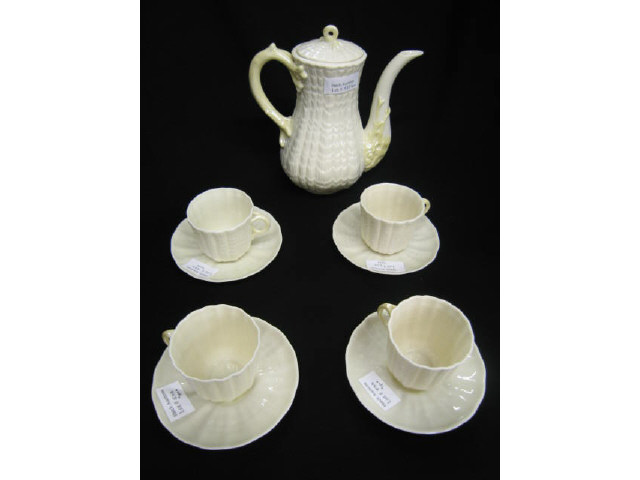 Appraisal: Irish Belleek Porcelain Demitasse Set pot with cups and saucers