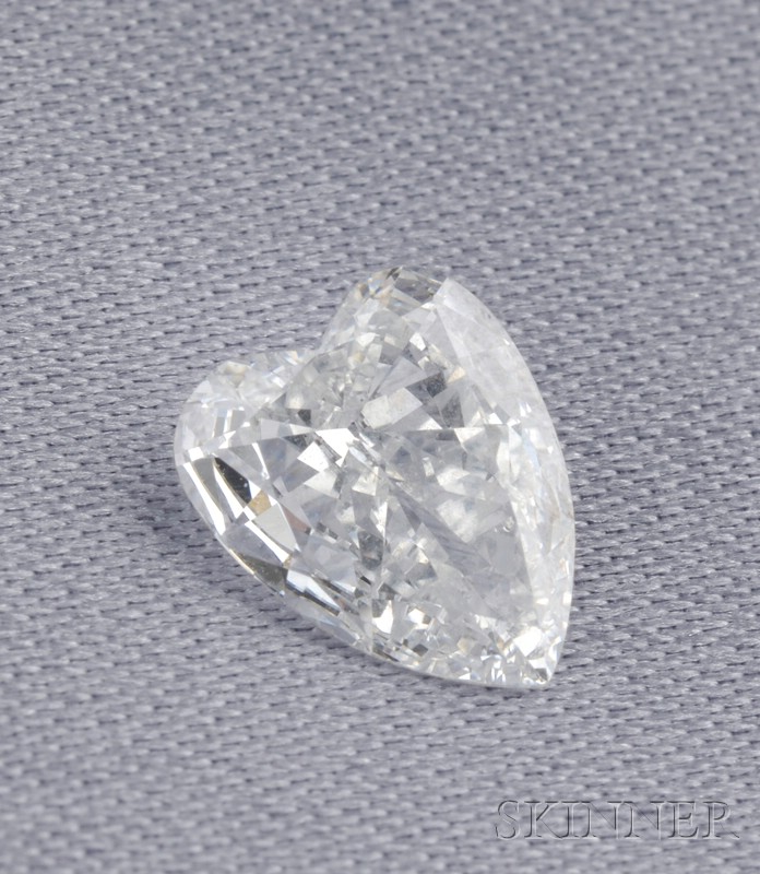 Appraisal: Unmounted Heart-shape Faceted Diamond weighing cts Note Accompanied by GIA