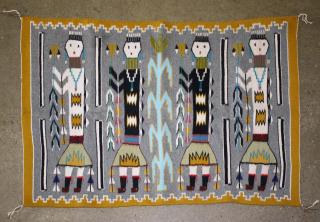 Appraisal: th C Navajo Yei pictorial rug x th C Navajo