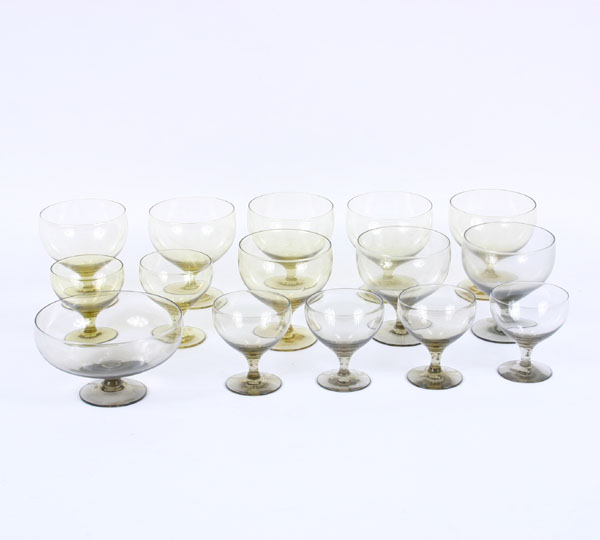 Appraisal: Russel Wright American Modern Stemmed Water Goblets Chartreuse Stemmed Water