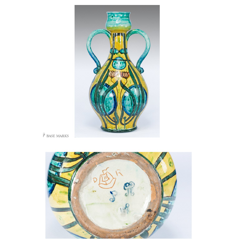 Appraisal: Della Robbia Two Handled Vase of Large Bulbous Form with